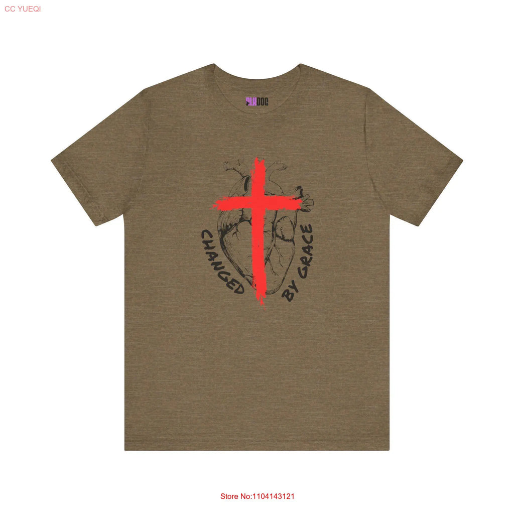 Christian T Shirt Grace and Cross Religious Inspirational Top Faith Apparel Clothing long or short sleeves