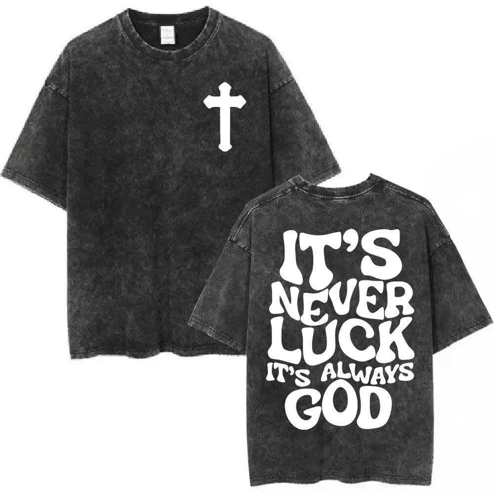 Washed Vintage Christian Jesus Bible Verse T-shirts Men Women Clothing Fashion Harajuku Cotton Short Sleeves Oversized T Shirts