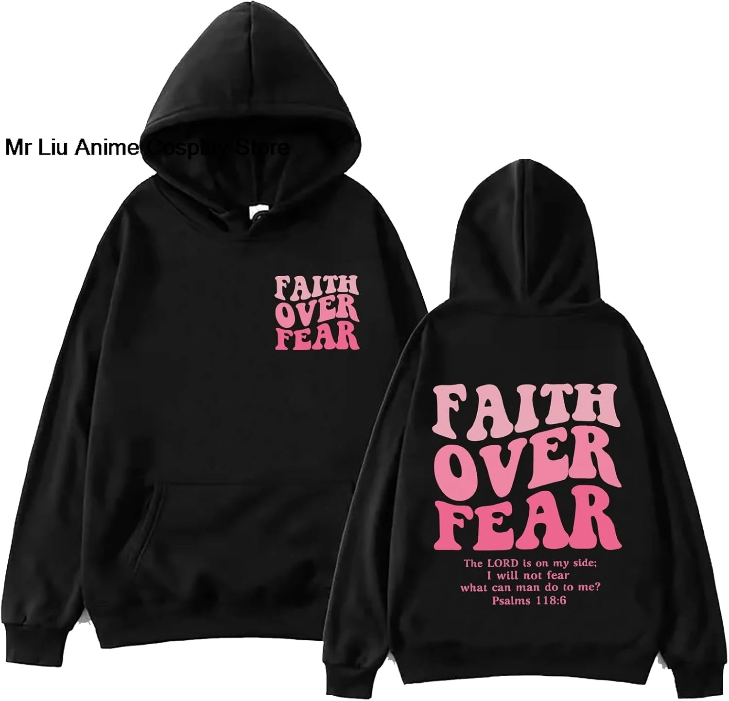 Faith Over Fear Hoodie Christian Jesus Bible Verse Faith Over Fear Sweatshirt Clothing