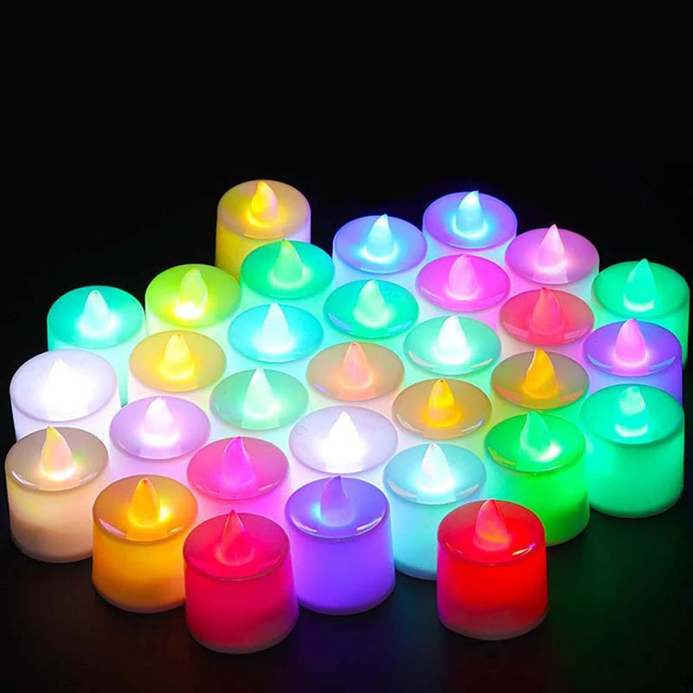 12pcs Mini LED Candle Lights, Flameless LED Tea Lights Candles, Reusable Night Lamp, Votive Tealight, Romantic Home Decor