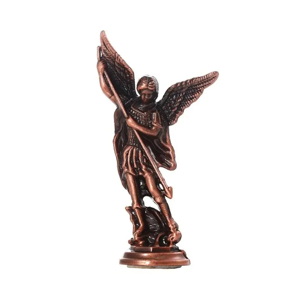 Creative Alloy Ctafts Michael Figurine Small Vivid Michael Ornaments Handmade Christian Guardian Statues Home