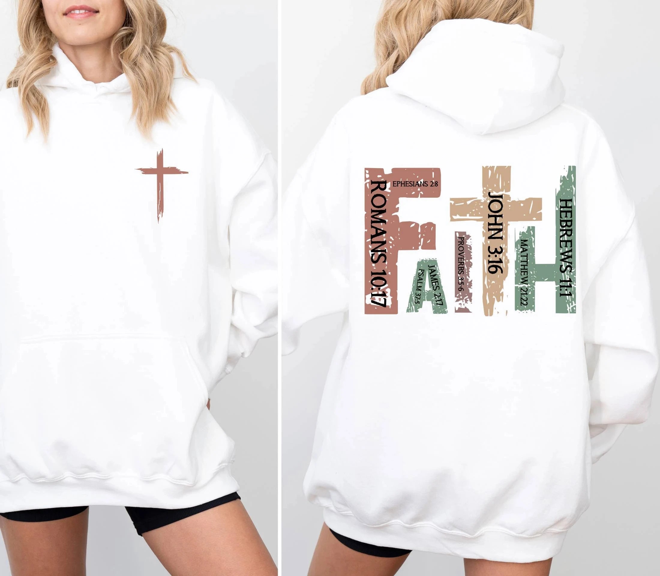 Christian Cross Graphic Print Hoodie Men's and Women's Long Sleeve Sweatshirt Pullover Y2k Tops Vintage Hip Hop Autumn Clothing