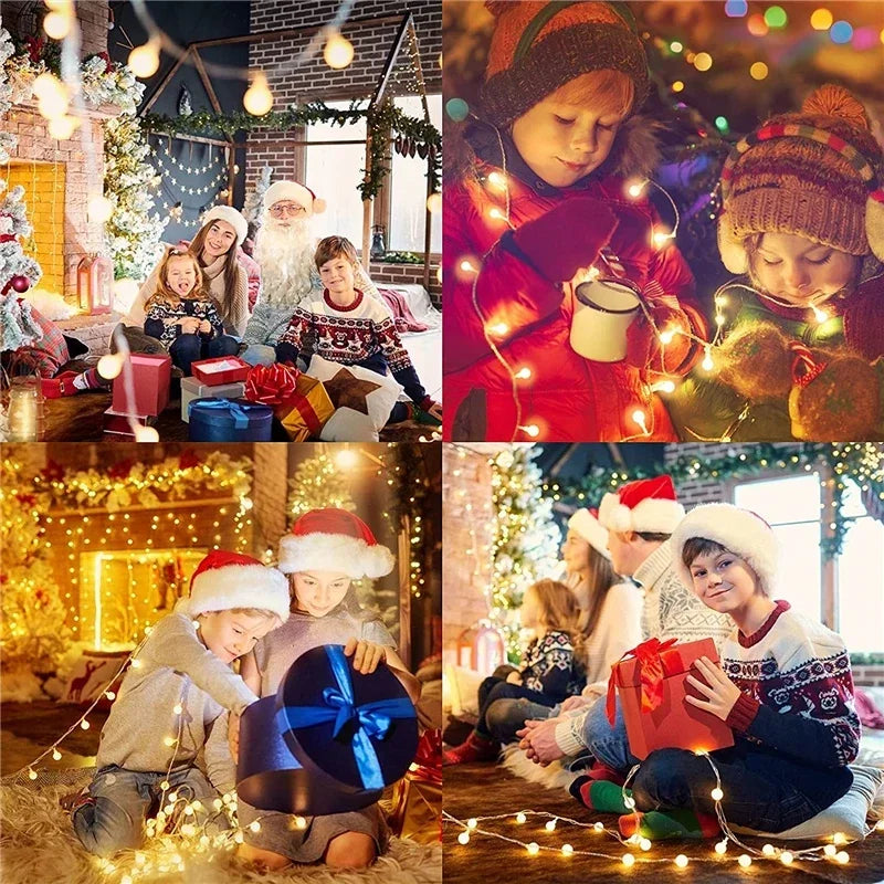 12M USB/Battery Power LED Ball Garland Fairy String Lights Birthday Home Christmas Holiday Wedding Party Decoration