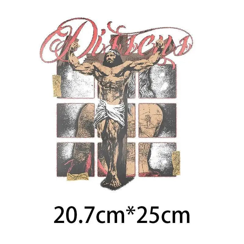 25cm Jesus Prayer Love Heat Transfer Stickers Iron On T-shirt and Canvas Bag DIY Decoration Christian Clothing
