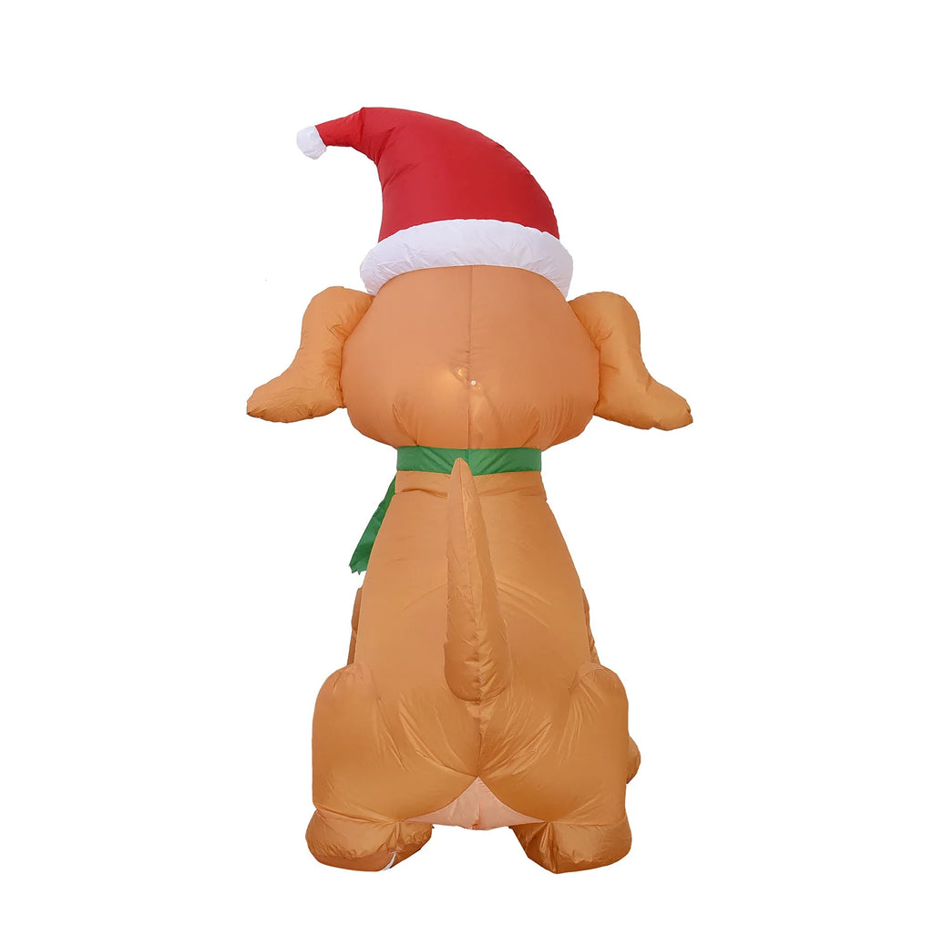 2021 Cross-border Christmas Yard Decoration 1.5m Puppy Socks Inflatable Light Christmas Inflatable Old Man Snowman