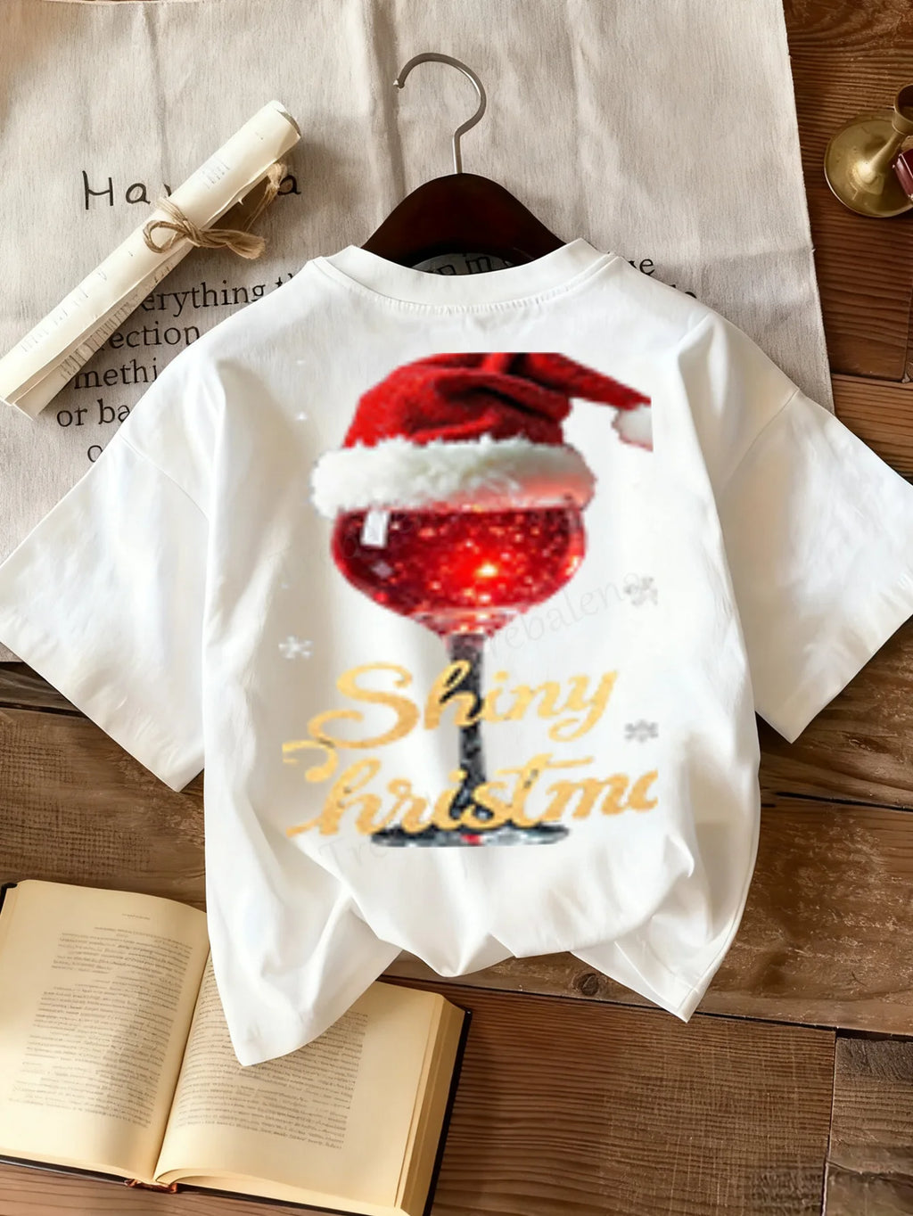 Women T-shirt Christmas T-Shirt "Let His Light Shine" Women's Holiday Tee