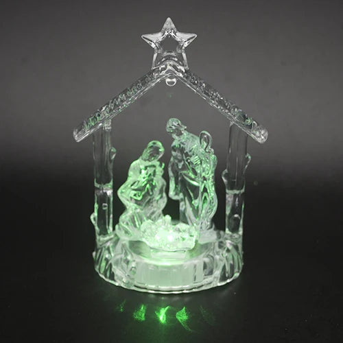 Luminous Resin Ornaments, Jesus Was Born Christian Gifts Desk Decorated, Christmas Gift Jesu Crafts Holy Statuette figurine