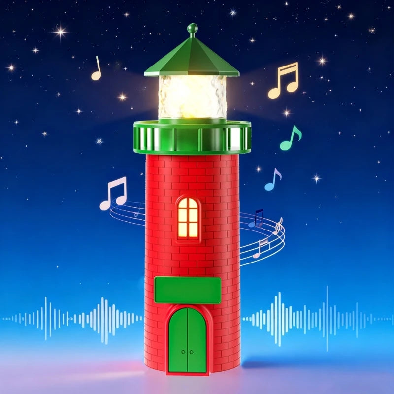 Christmas Music Lighthouse with LED Lights and Festival Melodies for Holiday Homes Decorations Desktop Ornament 87HA