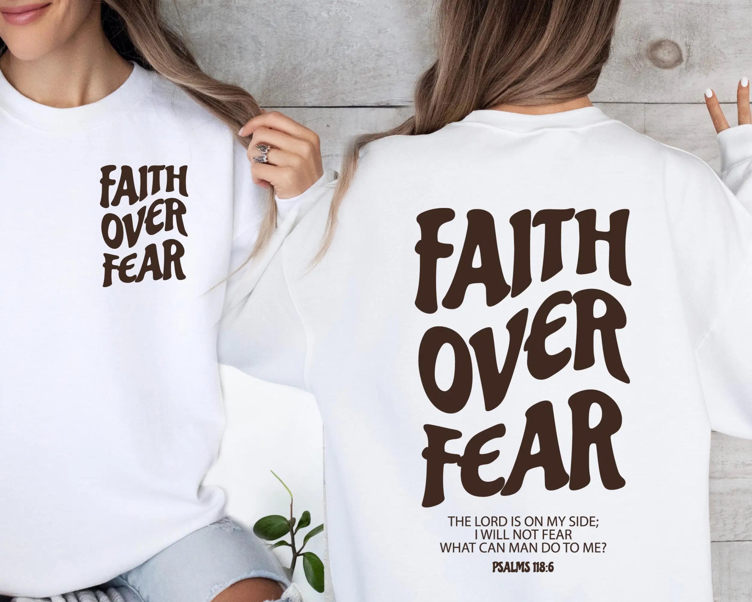 Faith Over Fear Christian Sweatshirt Hoodie Men's and Women's Round Neck Sweatshirts Y2k Tops Autumn Pullover Women Clothing