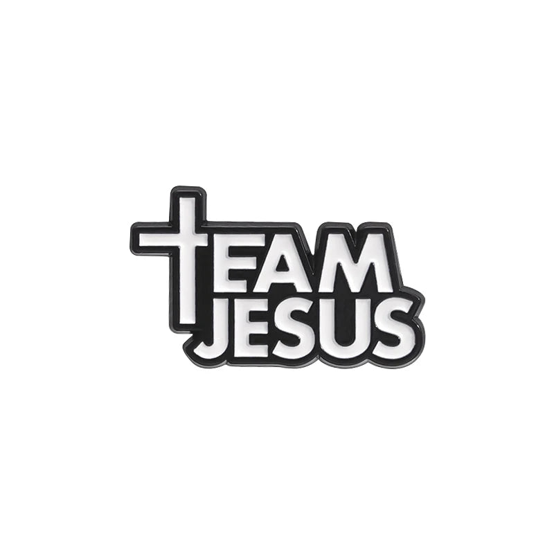 Team Jesus Enamel Pin Christian Faith Pray God Religious Brooch Lapel Backpack Badge Clothing Jewelry Accessories Gift Wholesale