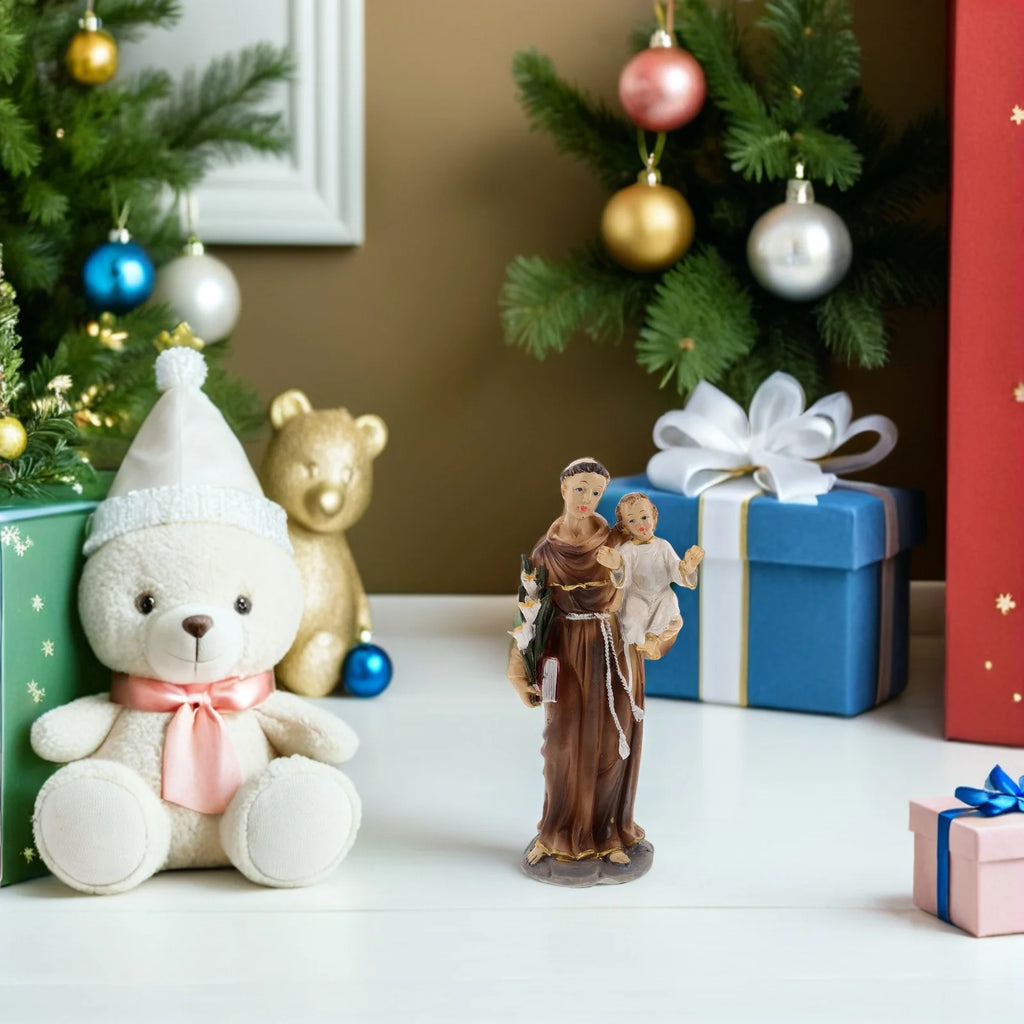 Catholic Jesus with Statue Hand Painted Resin Christian Sculpture Religious Home Decor Baptism Party Favor Gift