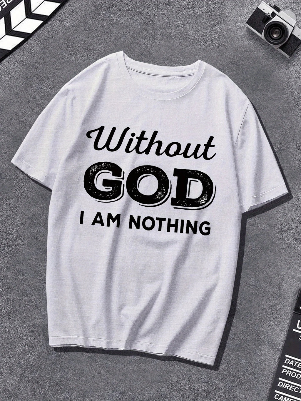 Summer outdoor wear God letter print men's T-shirt, casual men's clothing, Christian gifts