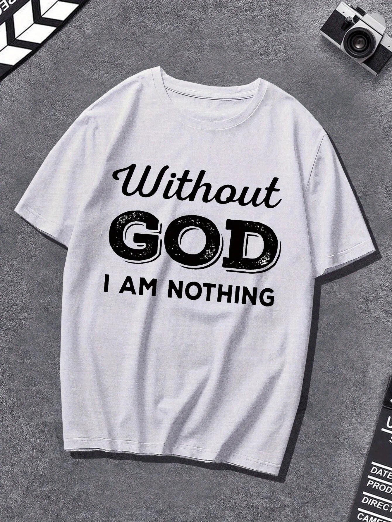 Summer outdoor wear God letter print men's T-shirt, casual men's clothing, Christian gifts