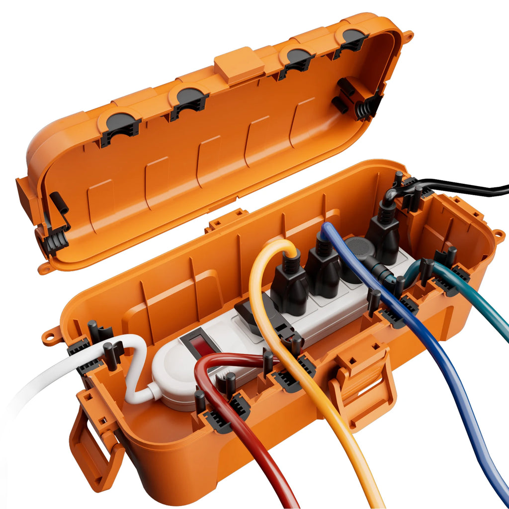 IP54 Waterproof Electrical Cover for Halloween/Christmas Decoration Outdoor Cable Box for Power Cables/Plugs/Lights/Garden Timer