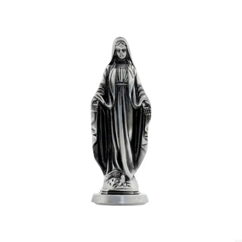 Q39B Vintage Antique Metal Standing Maria Figurine Catholic Miniature Statue Christian Religious Ornament for Tabletop Decors