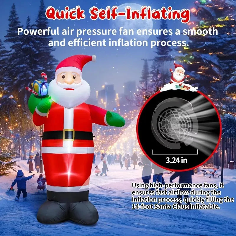Customization Santa Claus LED Light Inflatable Outdoor Christmas Decorations Christmas Inflatables Decorations