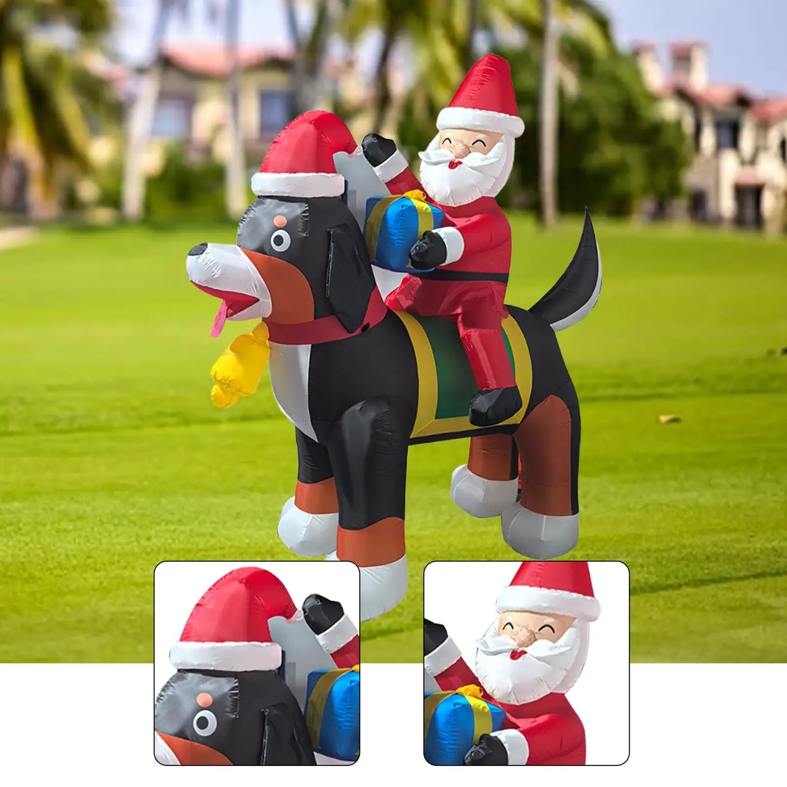 Santa Claus Lighted Christmas Inflatable Xmas Decor for Backyard Home Garden