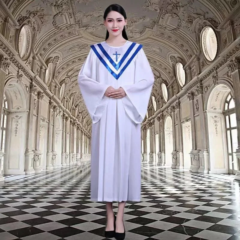 Christian Costume Christian Church Choir Saint Costume Long Sleeve Jesus Class Service Wear Sing Robe Sing Dress Jesus Outfit