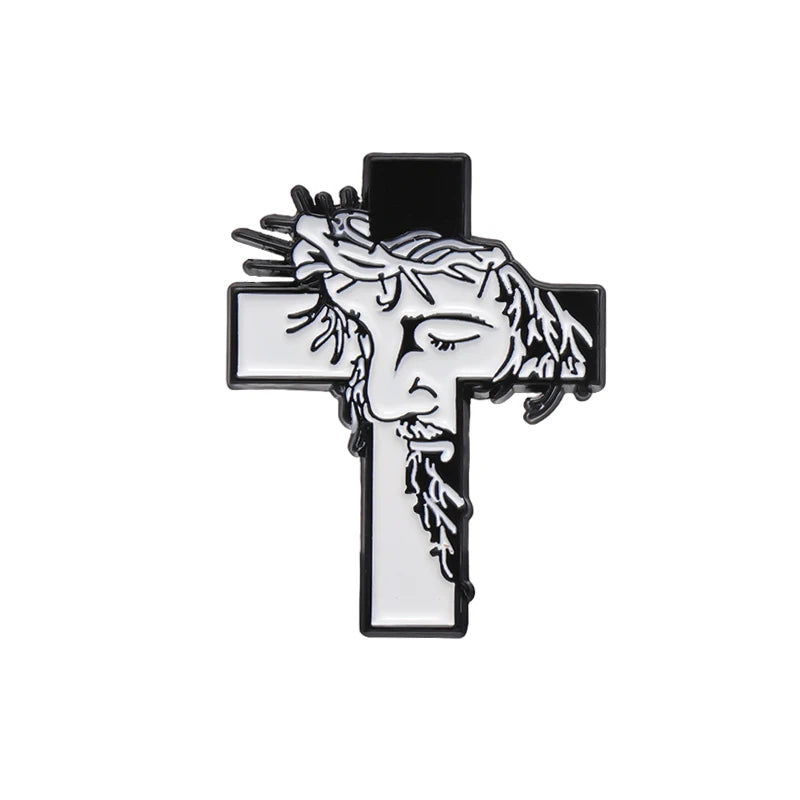 28styles Jesus Cross Enamel Pins Christian Clothing Decorative Brooches Jesus Fish Lapel Badge Backpack Cap Jewelry Accessories