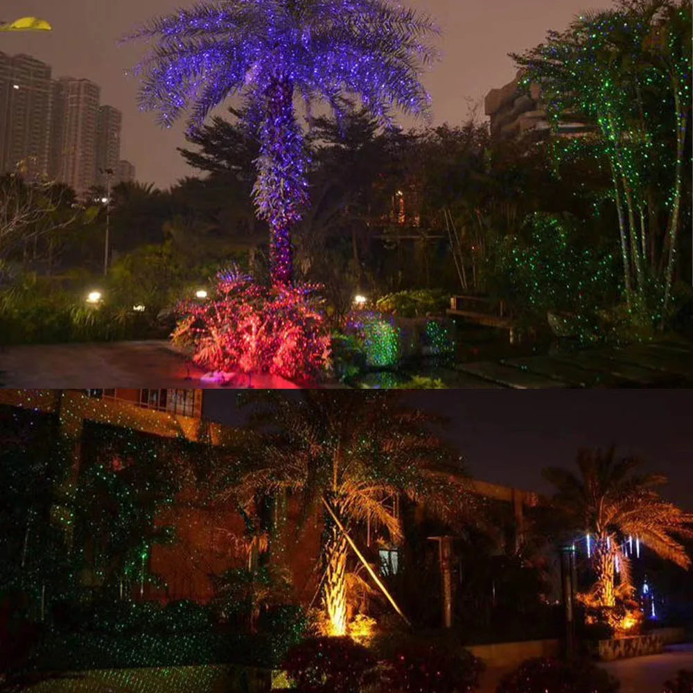 Mini Lawn Light Outdoor Garden Laser Light Star 7 Colors IP65 Waterproof Landscape Christmas DJ Light Fixture Compact Floodlight