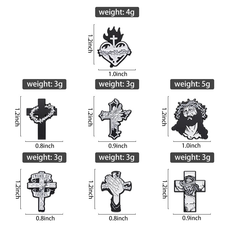 28styles Jesus Cross Enamel Pins Christian Clothing Decorative Brooches Jesus Fish Lapel Badge Backpack Cap Jewelry Accessories