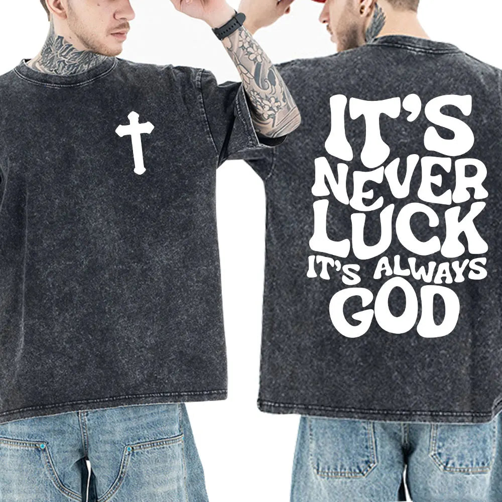 Christian Jesus Faith Bible Verse Washed T-shirts Men Women Clothing Fashion Vintage Oversized T Shirts Casual Cotton T-shirt