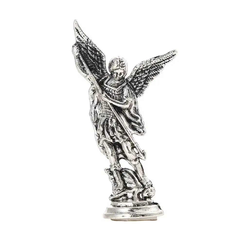 Creative Alloy Ctafts Michael Figurine Small Vivid Michael Ornaments Handmade Christian Guardian Statues Home