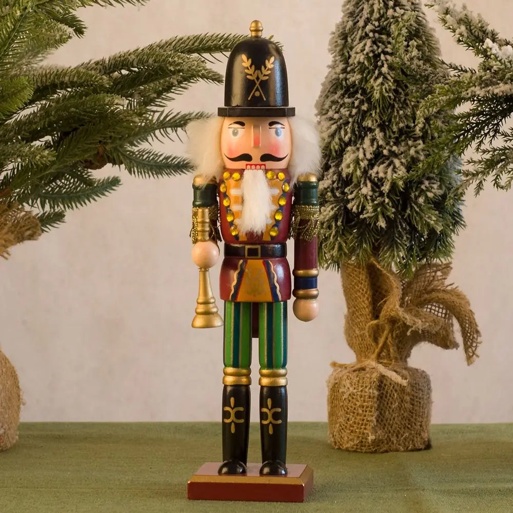 Merry Christmas Vintage Christmas Nutcracker Handicraft Painted Soldier Doll Drummer 30cm Handcraft Figurine New Year