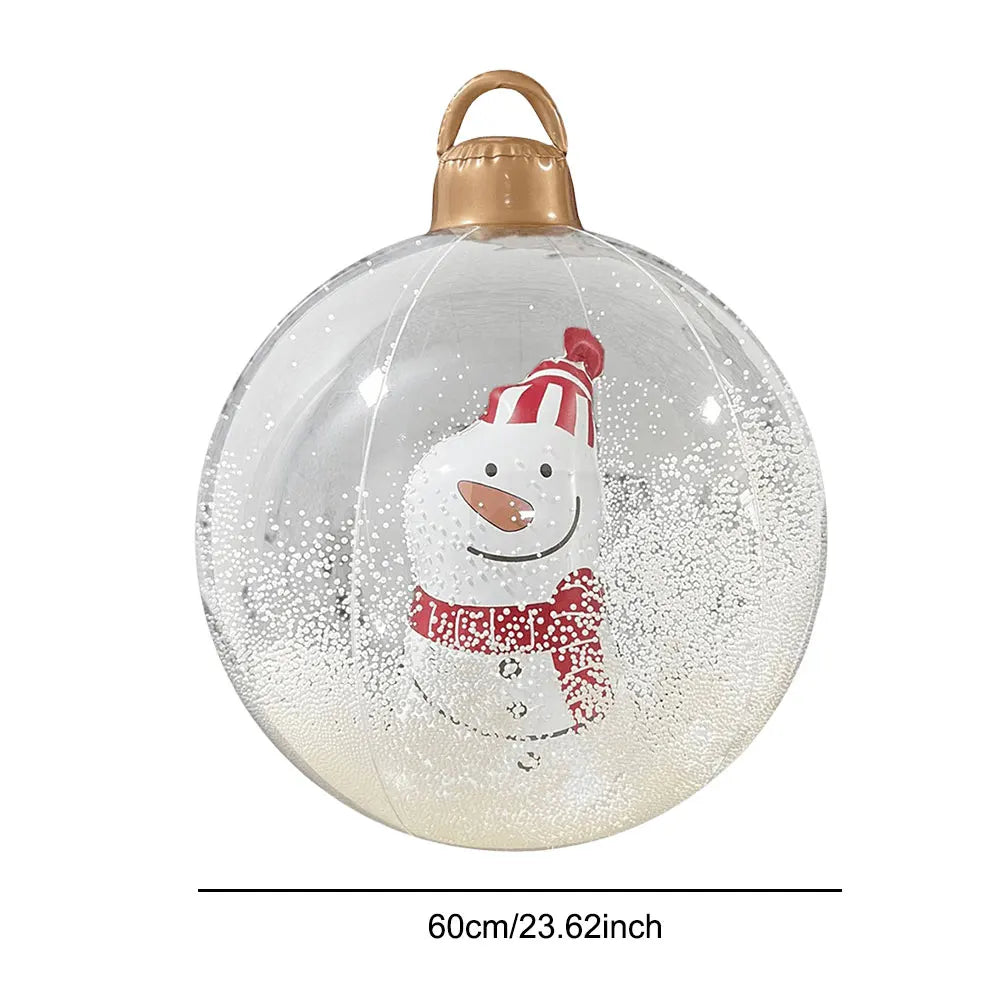 24 Inch Inflatable Christmas Balls Outdoor Christmas Decorations with Lights PVC Giant Inflatable Christmas Balls Holiday Decor