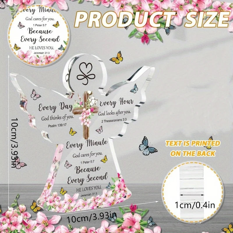 Christian Acrylic Collectible Figurine – Bible Verse Prayers, Inspirational Gift for Women/Men (Valentine’s/Birthdays)