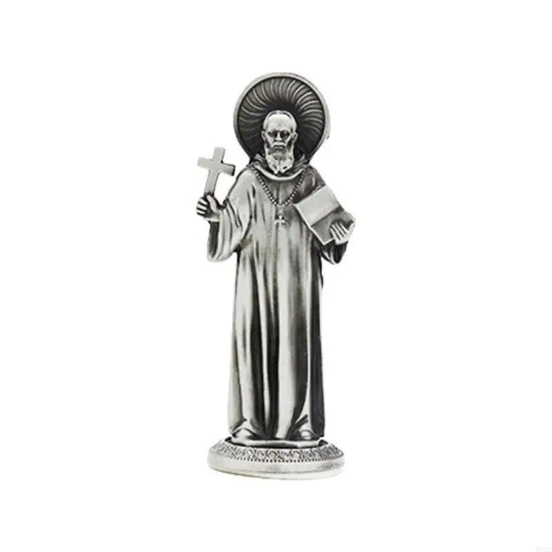 Q39B Vintage Antique Metal Standing Maria Figurine Catholic Miniature Statue Christian Religious Ornament for Tabletop Decors