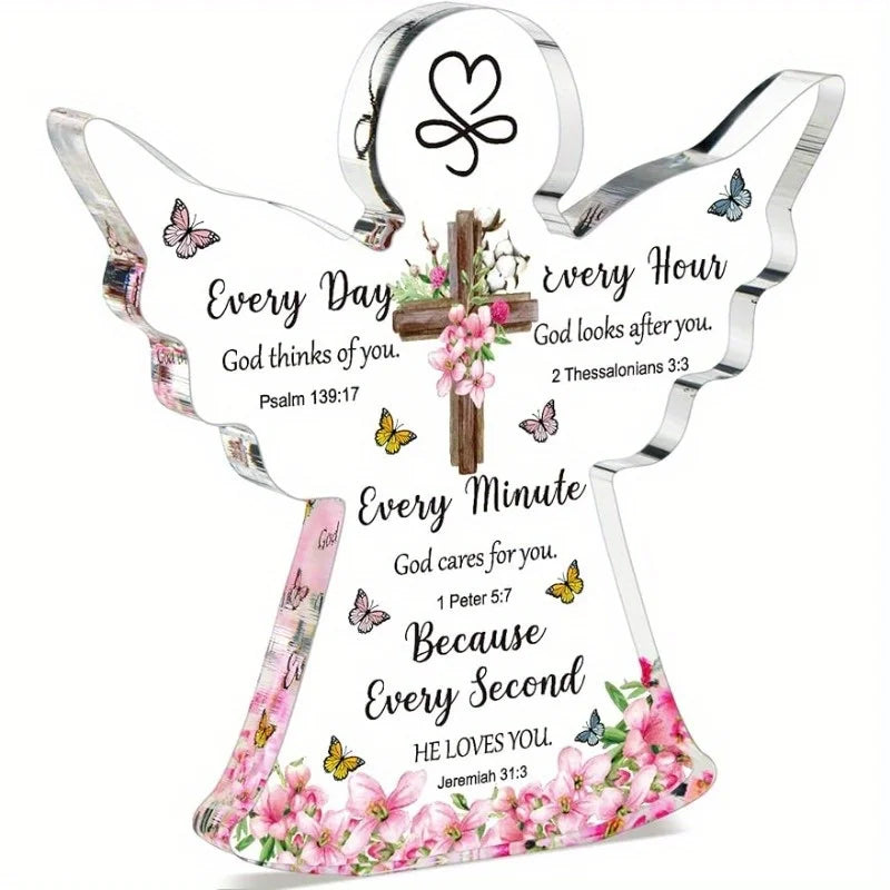 Christian Acrylic Collectible Figurine – Bible Verse Prayers, Inspirational Gift for Women/Men (Valentine’s/Birthdays)