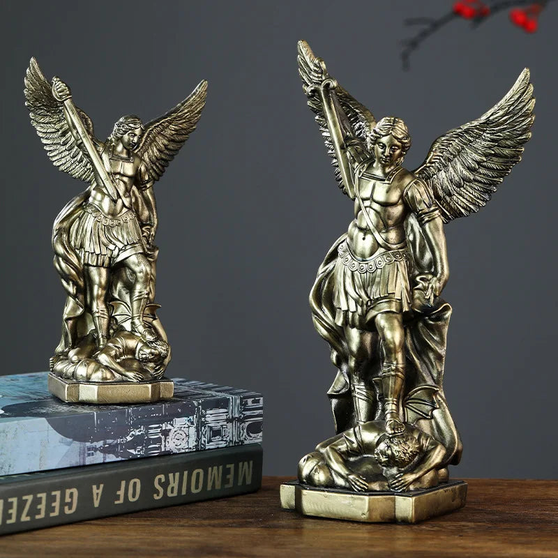 St. Michael Statue for Home Protection Catholic Saint Sculpture Christian Gift Idea Resin Decor Church Altar Figure Home Decor