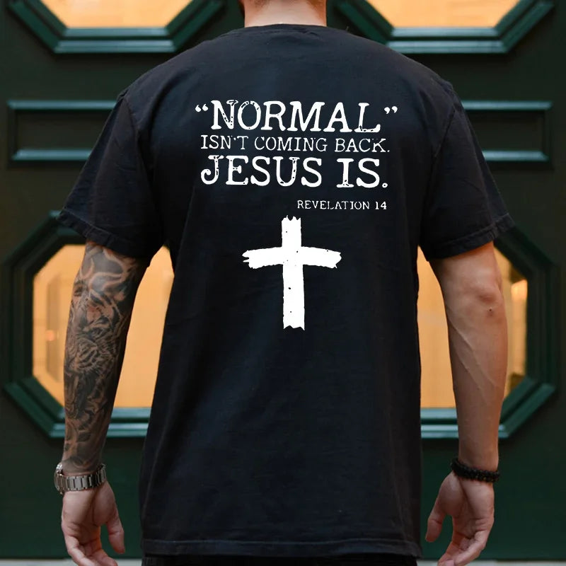 Men Tee Shirt Jesus Christ Back Printing T-Shirt Fashion Graphic Tops Gift for Christian Jesus Streetwear Oversized Y2k Clothing