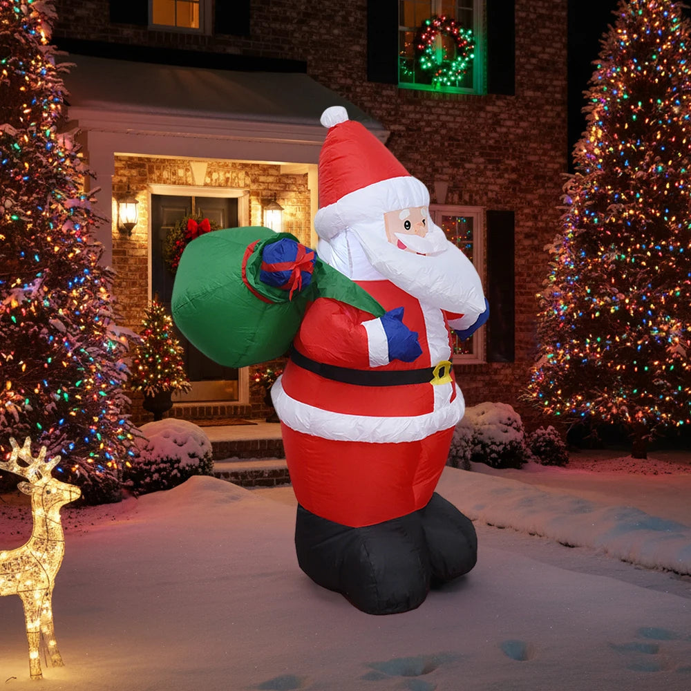 LED Inflatable Cartoon Model Decor Festival Theme Lighted Giant Model Ornament 1.2M Santa Claus Decor Christmas New Year Gifts