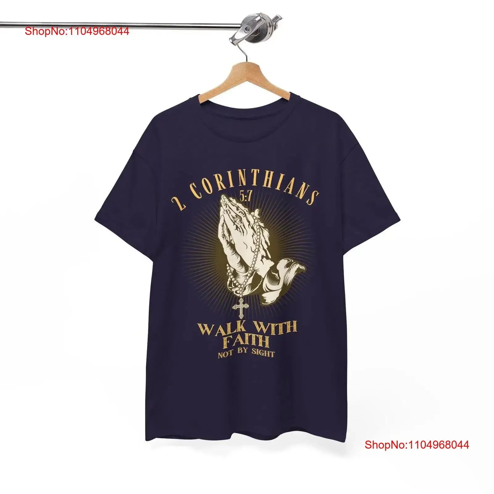 Faith Walk T Shirt Christian Religious Clothing Inspirational Quote Top Bible Verse Praying Hands Apparel vintage Washed