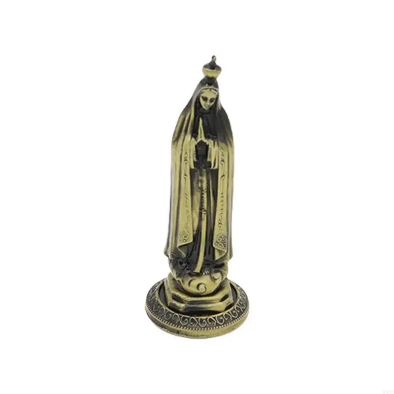 Q39B Vintage Antique Metal Standing Maria Figurine Catholic Miniature Statue Christian Religious Ornament for Tabletop Decors
