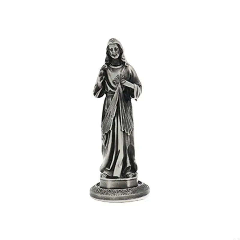 Q39B Vintage Antique Metal Standing Maria Figurine Catholic Miniature Statue Christian Religious Ornament for Tabletop Decors