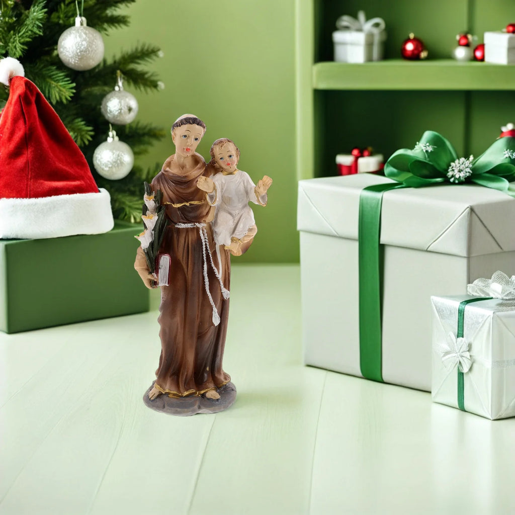 Catholic Jesus with Statue Hand Painted Resin Christian Sculpture Religious Home Decor Baptism Party Favor Gift