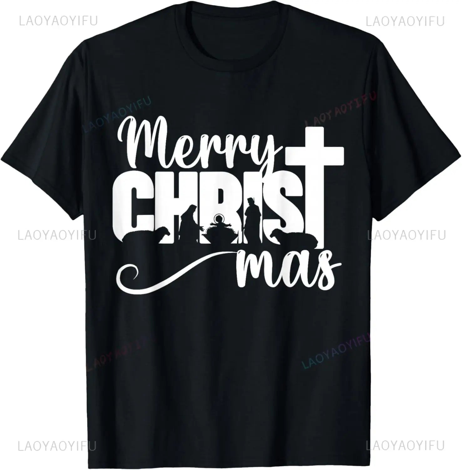 Merry Christ Mas Christian Christmas Jesus Christmas Family T-Shirt Personalized Clothing Mens T Shirt Camiseta Hombre
