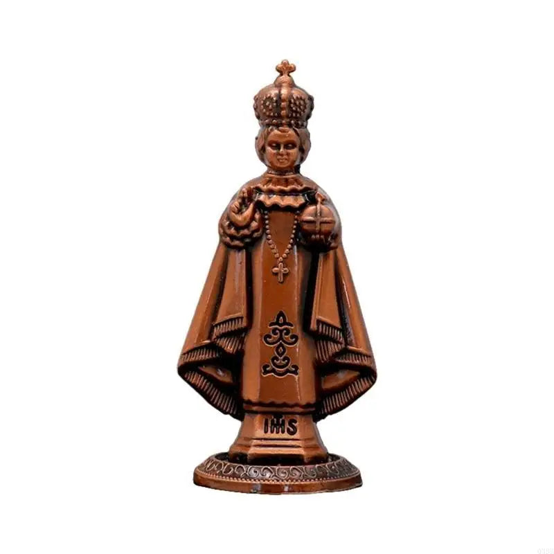 Q39B Vintage Antique Metal Standing Maria Figurine Catholic Miniature Statue Christian Religious Ornament for Tabletop Decors