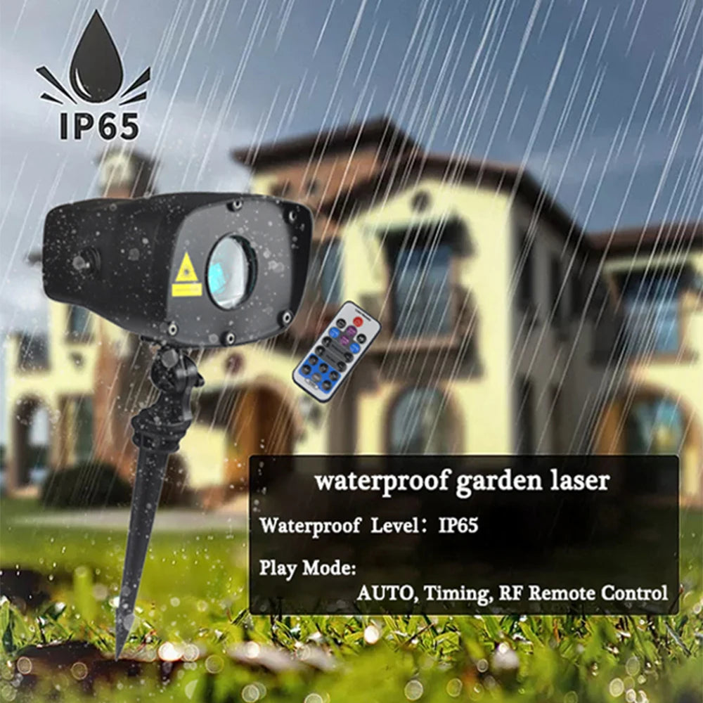 Mini Lawn Light Outdoor Garden Laser Light Star 7 Colors IP65 Waterproof Landscape Christmas DJ Light Fixture Compact Floodlight