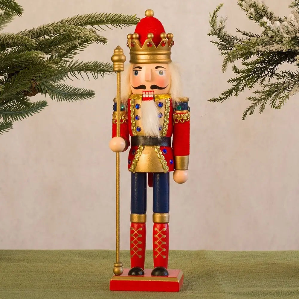 Merry Christmas Vintage Christmas Nutcracker Handicraft Painted Soldier Doll Drummer 30cm Handcraft Figurine New Year