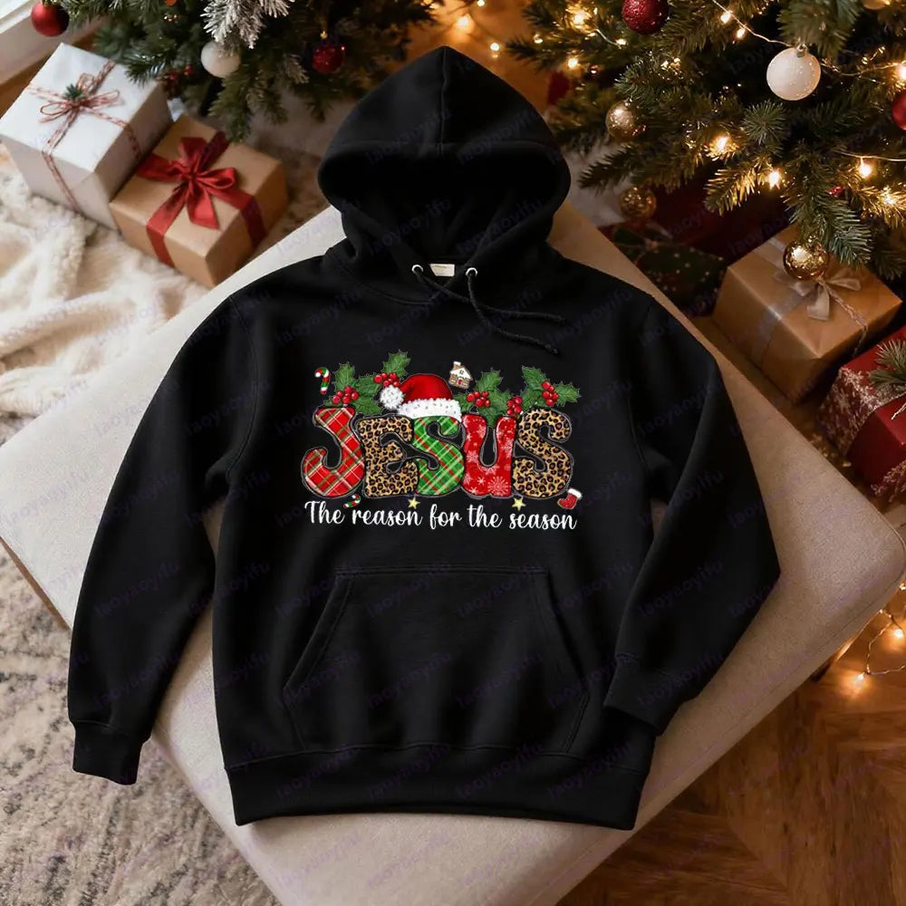 Christian Christmas Hoodies The Season for The Season Religious Christmas Clothing Cute Jesus Belief Gift Men Women Sweatshirts