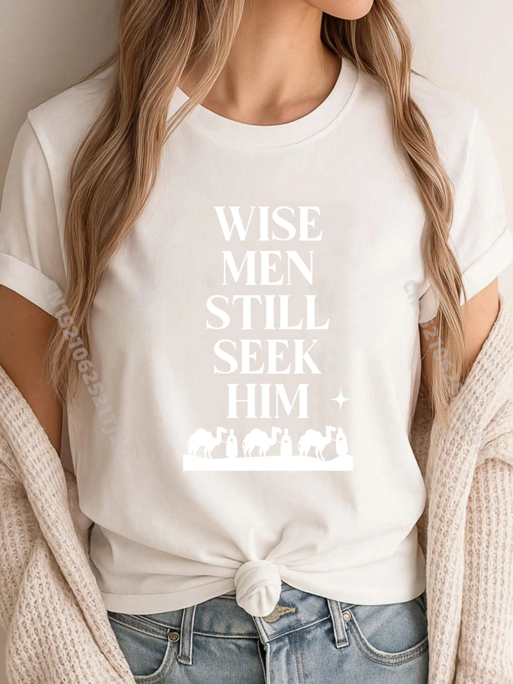 Wise Woman Still Seek Him Christian Christmas Jesus Clothing High Quality Men's T-Shirt Print