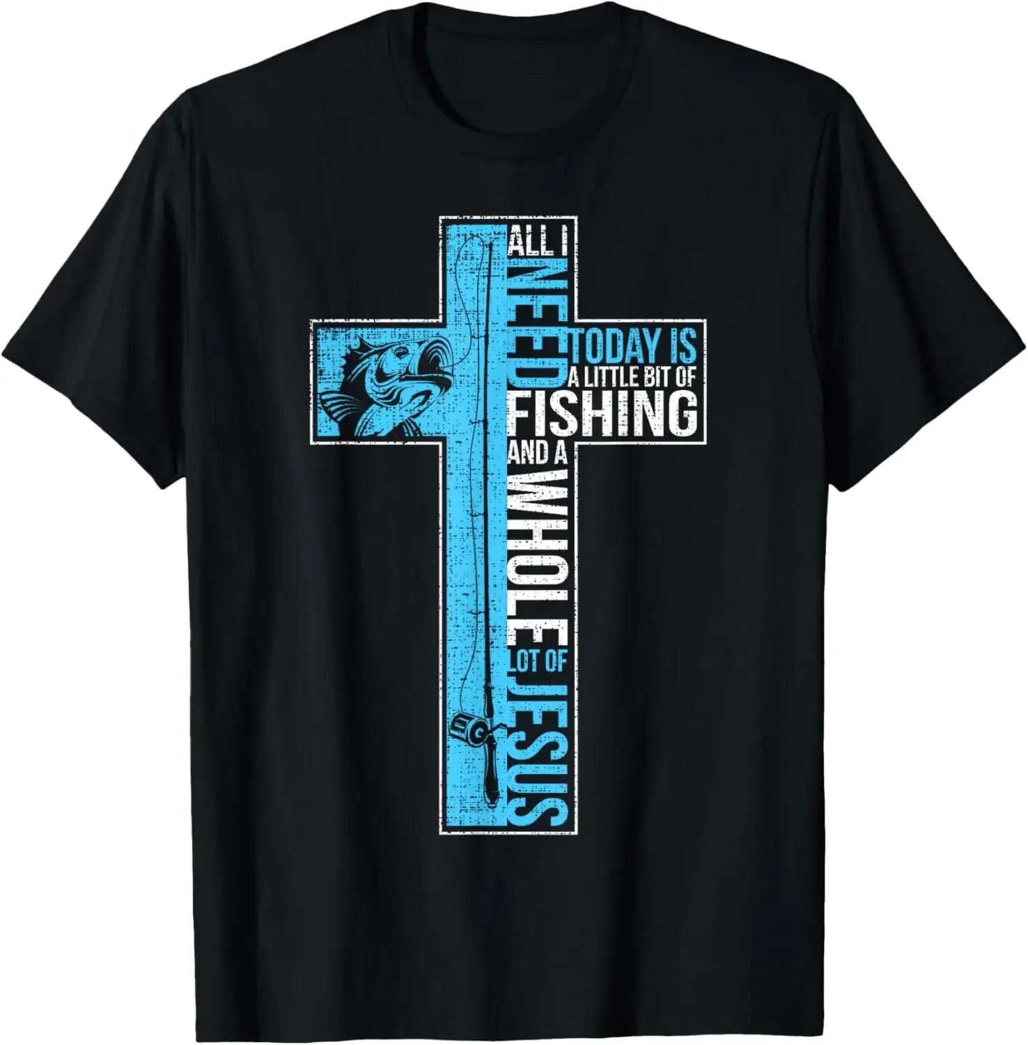 Jesus Christ Said Go Fishing Christian Fisherman Faith Graphic T Shirts Print on Demand Mens Clothing Camisas Streetwear