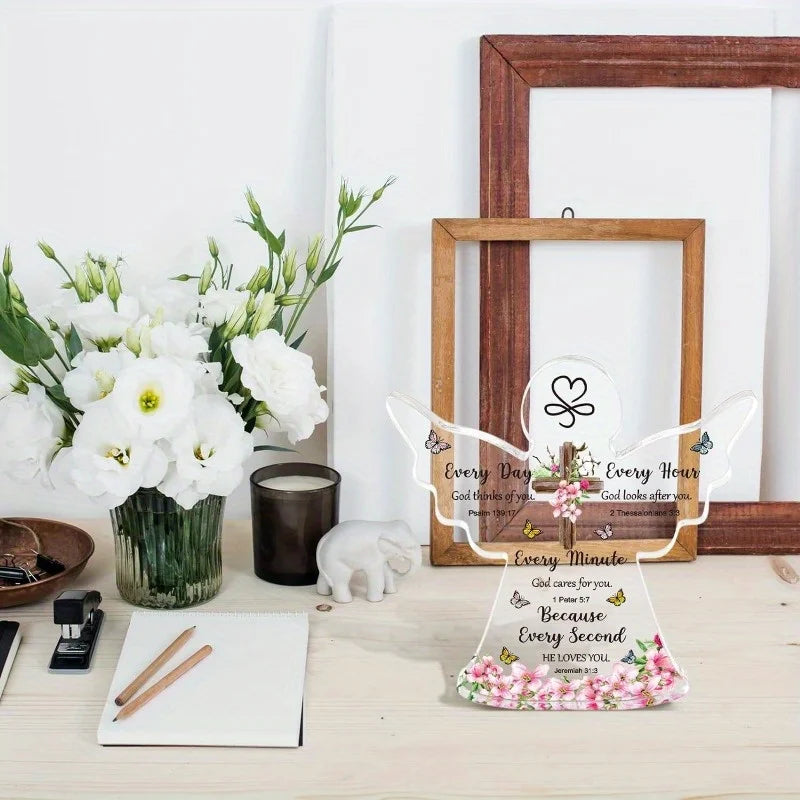 Christian Acrylic Collectible Figurine – Bible Verse Prayers, Inspirational Gift for Women/Men (Valentine’s/Birthdays)