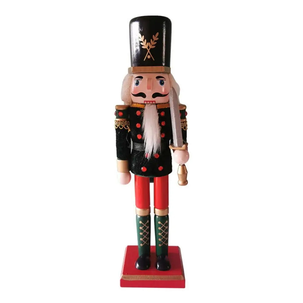 Merry Christmas Vintage Christmas Nutcracker Painted Handicraft Soldier Doll King Drummer Handcraft Figurine Ornament Home