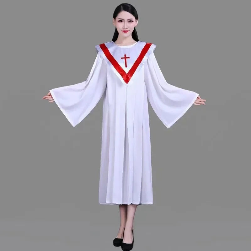 Christian Costume Christian Church Choir Saint Costume Long Sleeve Jesus Class Service Wear Sing Robe Sing Dress Jesus Outfit