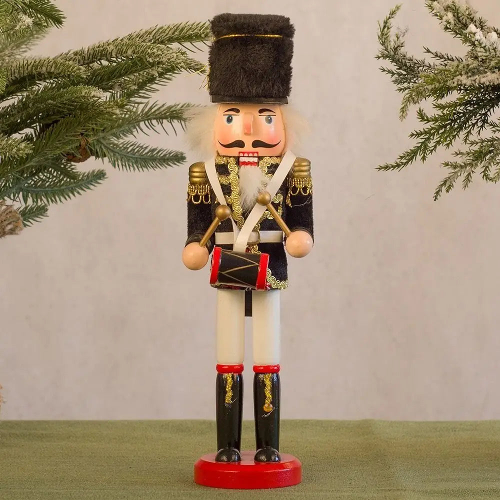 Merry Christmas Vintage Christmas Nutcracker Handicraft Painted Soldier Doll Drummer 30cm Handcraft Figurine New Year